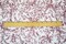 White-Deep Red Nylon Floral Vine Printed Lace Mesh Knit Fabric By the Yard